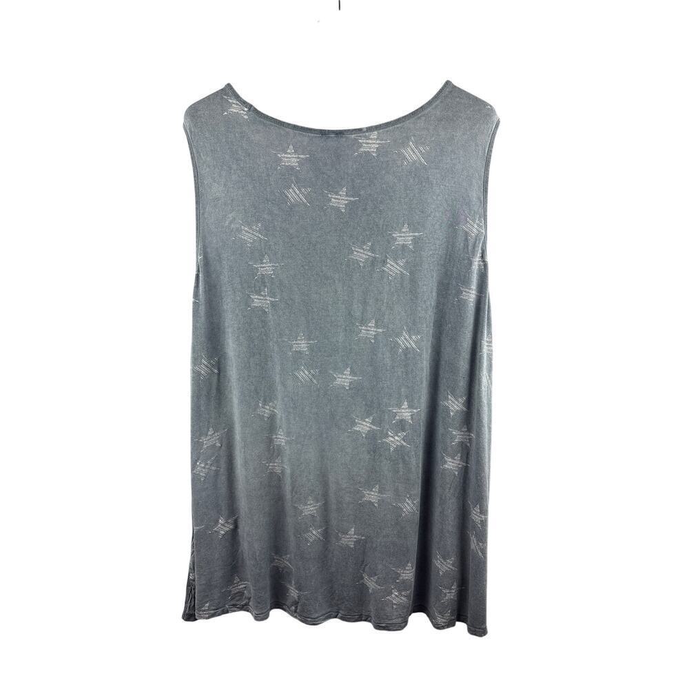 Women’s Cable & Gauge 3X Slate Grey Tank w/ Lighter Grey Stars - Picture 3 of 5